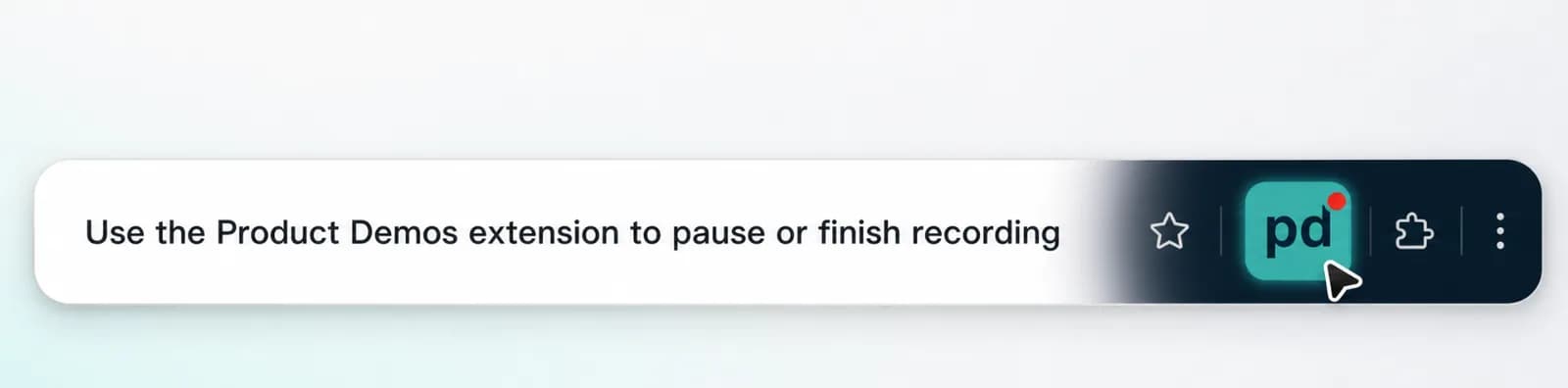 Product Demos recording controls available in the Chrome toolbar